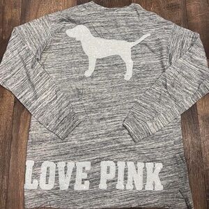 PINK Victoria's Secret Gray Long Sleeve Tee